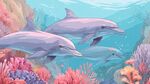 海豚悠游于絢爛海底世界