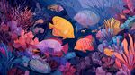 夢(mèng)幻海底世界多彩魚(yú)群
