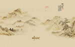 古風(fēng)山水畫背景墻壁畫