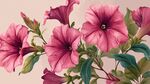 粉色矮牽牛花卉插畫(huà)