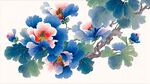 藍(lán)韻牡丹圖