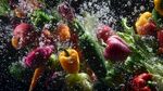 多彩蔬菜水中飛濺瞬間