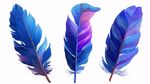 夢幻水彩羽毛插畫