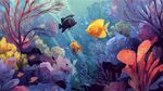 夢幻海底世界中的多彩魚兒