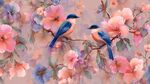 雙鳥(niǎo)棲花圖