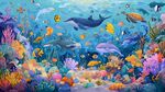 夢幻海底世界海洋生物圖景