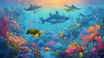夢幻海底世界海洋生物共舞