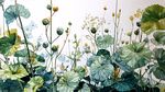 清新綠植花卉插畫景象