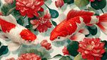 錦鯉戲荷圖