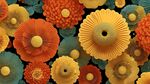 繽紛立體花朵圖案展示