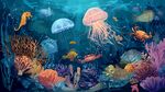 夢(mèng)幻海底世界海洋生物圖景