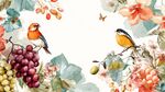 花鳥葡萄圖 自然清新風(fēng)