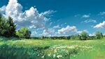 夏日綠野藍天夢幻風(fēng)光
