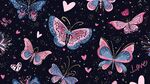夢幻蝴蝶愛心浪漫圖案