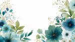 藍(lán)綠花卉邊框插畫(huà)