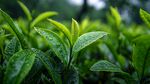 雨后鮮嫩的翠綠茶葉