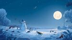 雪夜中的奇幻動(dòng)物聚會(huì)