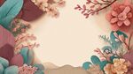 浪漫花卉邊框背景圖