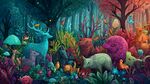 奇幻森林中的動物精靈世界