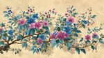 復(fù)古風(fēng)繁花枝頭插畫