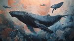 夢(mèng)幻深海中的鯨魚(yú)遨游