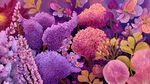 夢幻繽紛花卉插畫