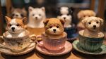 茶杯中的可愛(ài)萌犬?dāng)[件