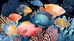 多彩海底魚(yú)群與珊瑚景觀