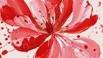 抽象紅粉花朵藝術(shù)畫(huà)作