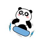 熊貓滑板趣味瞬間