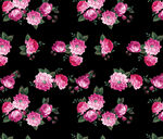 黑色底粉色花卉圖案