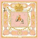 復古風騎馬圖案裝飾絲巾