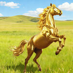 草原上的金色駿馬