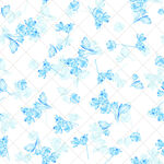 藍(lán)色蝴蝶花卉無(wú)縫圖案