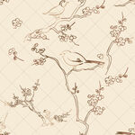 中式花鳥紋圖案設計素材