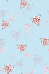 淺藍(lán)色底粉色玫瑰圖案