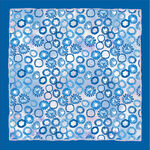 藍色圓圈圖案裝飾絲巾方巾