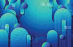 藍(lán)綠漸變抽象幾何圖形背景