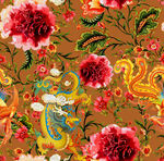 復(fù)古花卉錦紋圖案設(shè)計(jì)