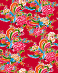 喜慶紅色花卉飛鳥(niǎo)圖案
