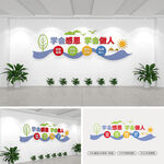 四個學(xué)會校園文化墻