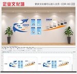 創(chuàng)意公司藍(lán)色企業(yè)異形公司展示墻