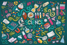 化学实验手绘背景墙设计