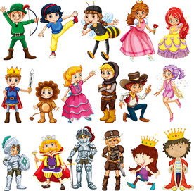 COS男孩女孩矢量设计素材