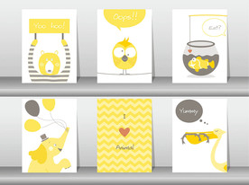 黄色时尚卡通装饰画