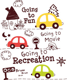 出租车矢量卡通设计素材