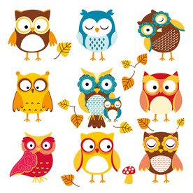 可爱猫头鹰造型设计素材