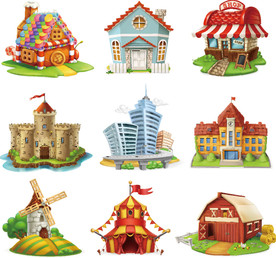 卡通房屋造型设计素材