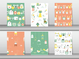 卡通动物矢量装饰画设计