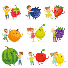 可爱水果矢量设计素材